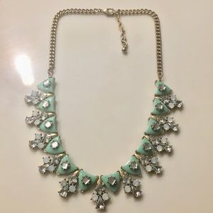 Mint green statement necklace with opal stones